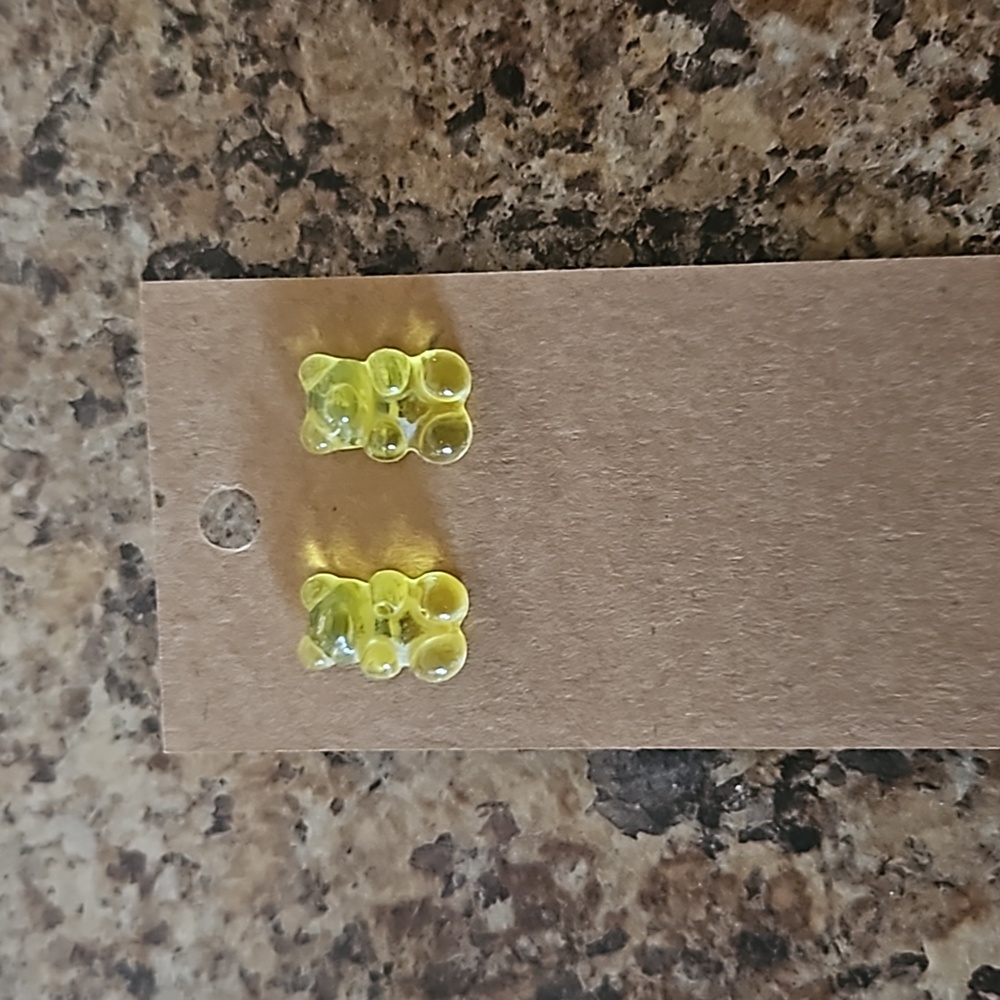 Handmade resin gummy bear stud earrings
